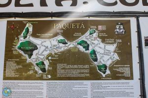 Mapa de Paquetá com descrição dos pontos turísticos