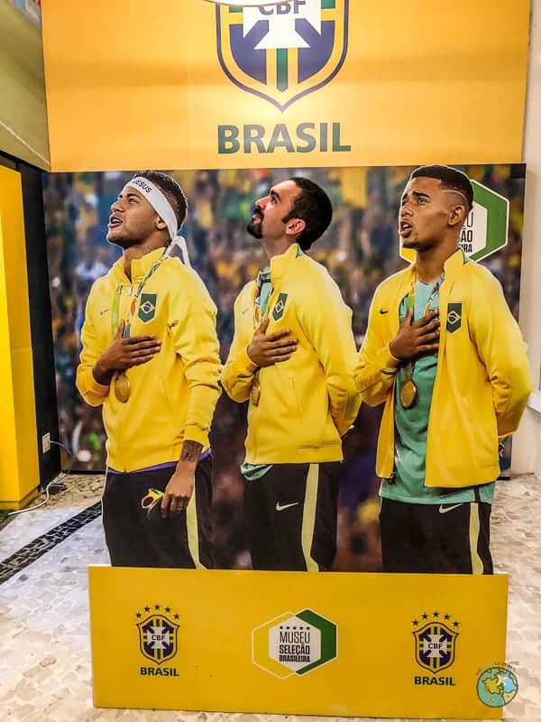 Painel para foto engraçada do Museu da Seleção Brasileira