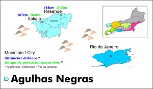 Mapa da região Agulhas Negras RJ.