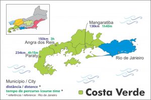 Mapa da região Costa verde RJ.