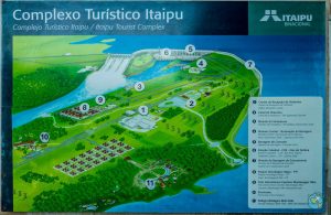 Mapa da Usina hidrelétrica de Itaipu.