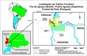 mapa foz do iguacu paraguai e argentina