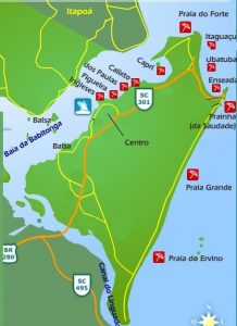 mapa turístico são Francisco do Sul SC