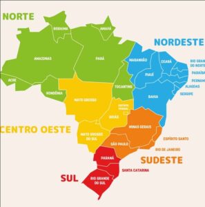 mapa dos estados e regiões do brasil